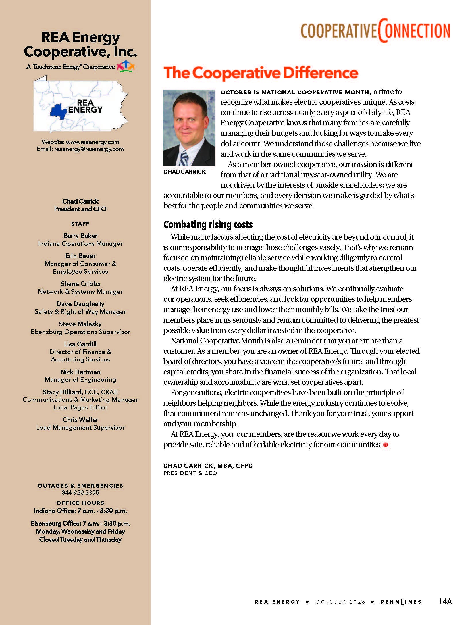 October 2026 Penn Lines REA First Page